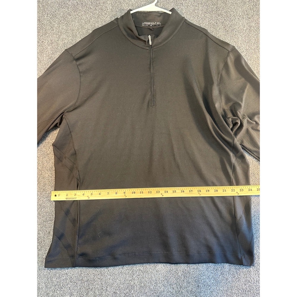 Nike Golf Mens Dri-FIT 1/4 Zip Pullover Black Mesh Back XL Performance Top - Picture 6 of 9